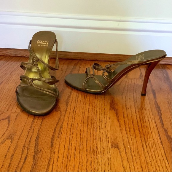 Stuart Weitzman Bronze Cocktail Heels - Picture 1 of 4